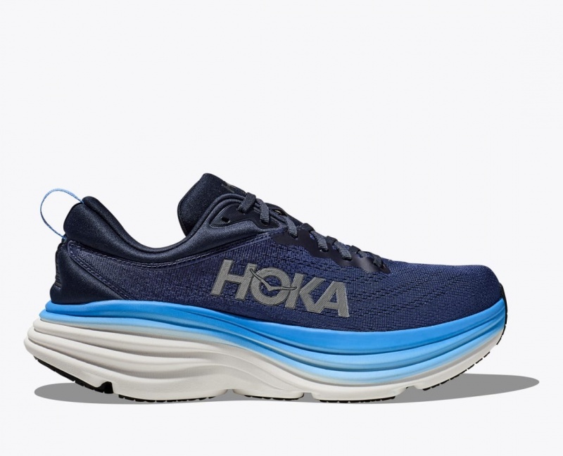 Dark Blue / Blue Men\'s HOKA Bondi 8 Running Shoes | GAX027613