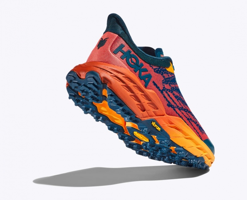 Dark Blue / Orange Women's HOKA Speedgoat 5 Trail Running Shoes | SED316570