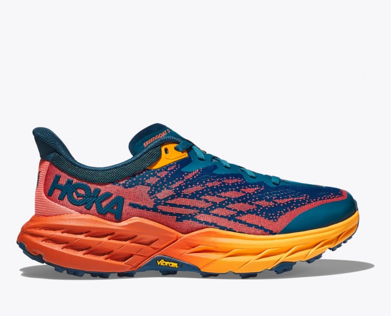 Dark Blue / Orange Women\'s HOKA Speedgoat 5 Trail Running Shoes | SED316570