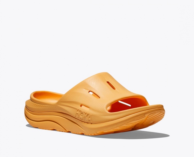 Dark Orange Men's HOKA Ora Recovery 3 Slide | YLM782340