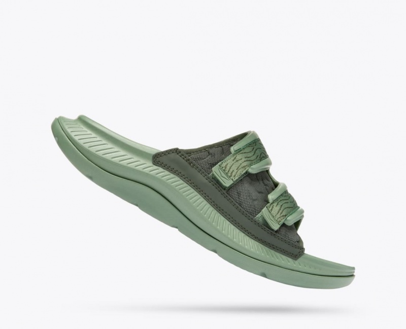 Green Men's HOKA Ora Luxe Slide | EPW185796