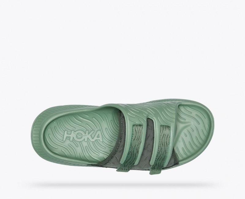 Green Men's HOKA Ora Luxe Slide | EPW185796