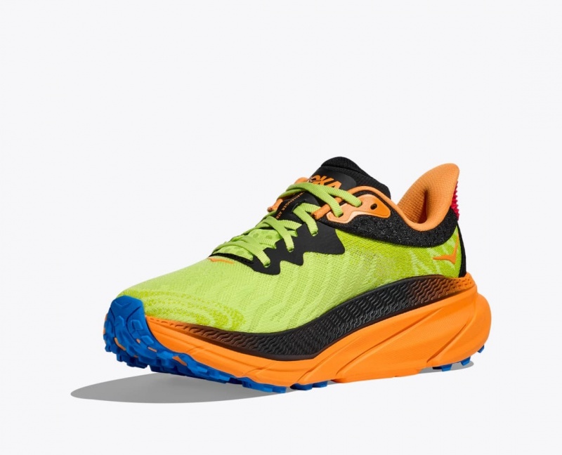 Green / Black / Orange Men's HOKA Challenger 7 Trail Running Shoes | CFP942607