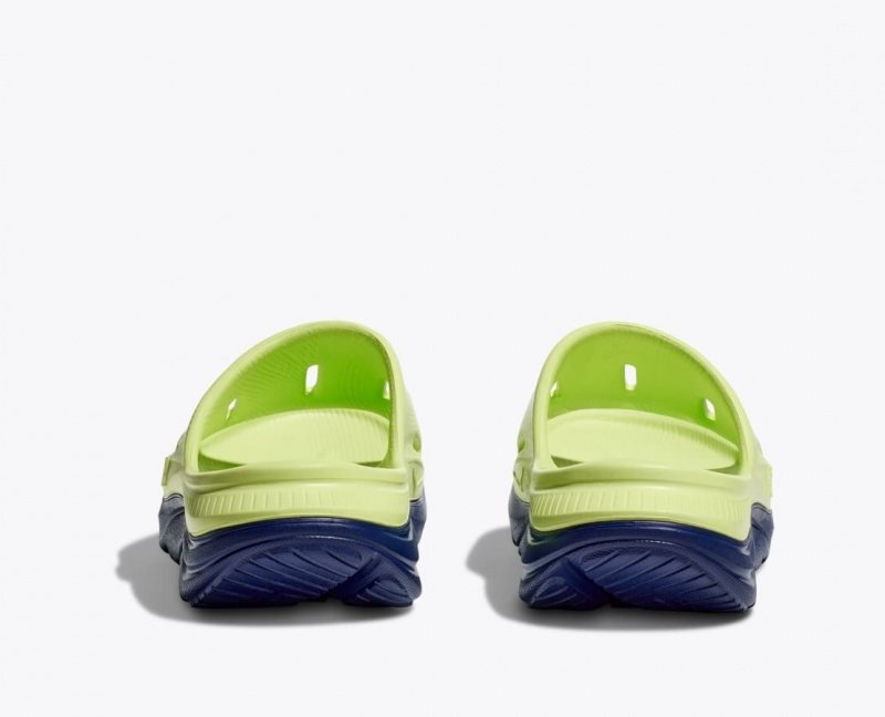 Green / Navy Kids' HOKA Ora Recovery 3 Slides | KVY210596