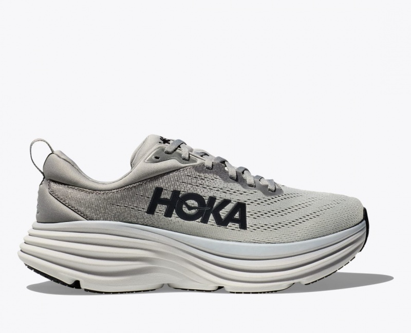 Grey Men\'s HOKA Bondi 8 Running Shoes | UAF657194