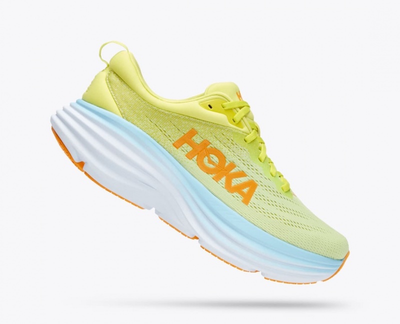 Light Green / Light Blue Men's HOKA Bondi 8 Running Shoes | WQL680132