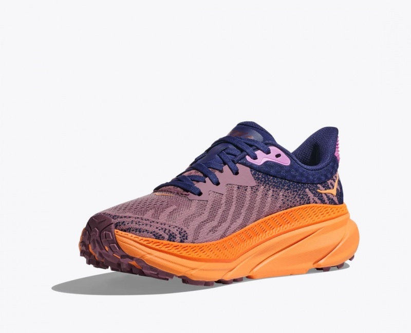 Light Purple / Navy Women's HOKA Challenger 7 Trail Running Shoes | FOP693180