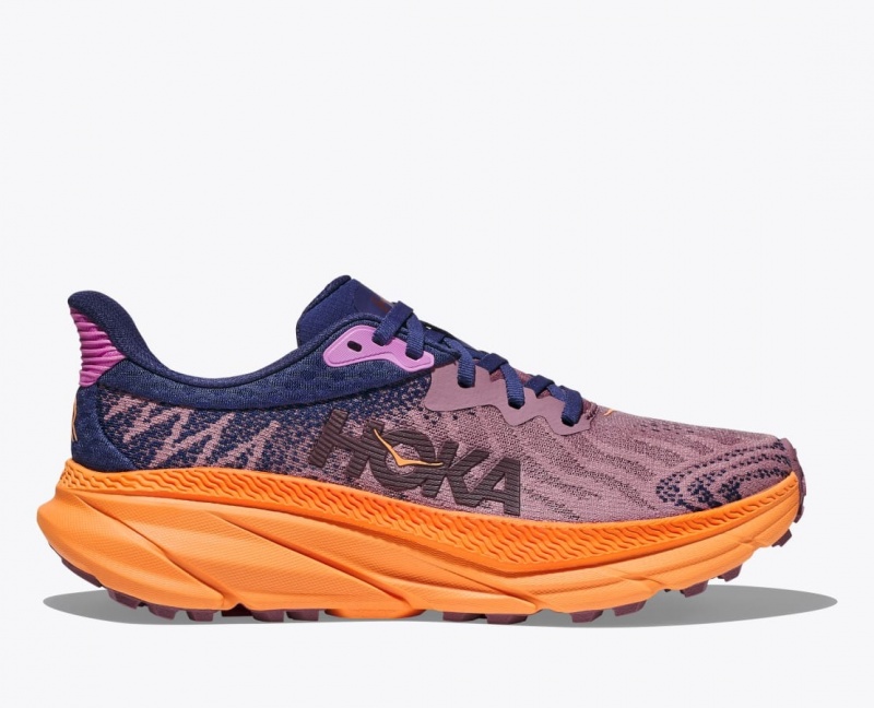 Light Purple / Navy Women\'s HOKA Challenger 7 Trail Running Shoes | FOP693180