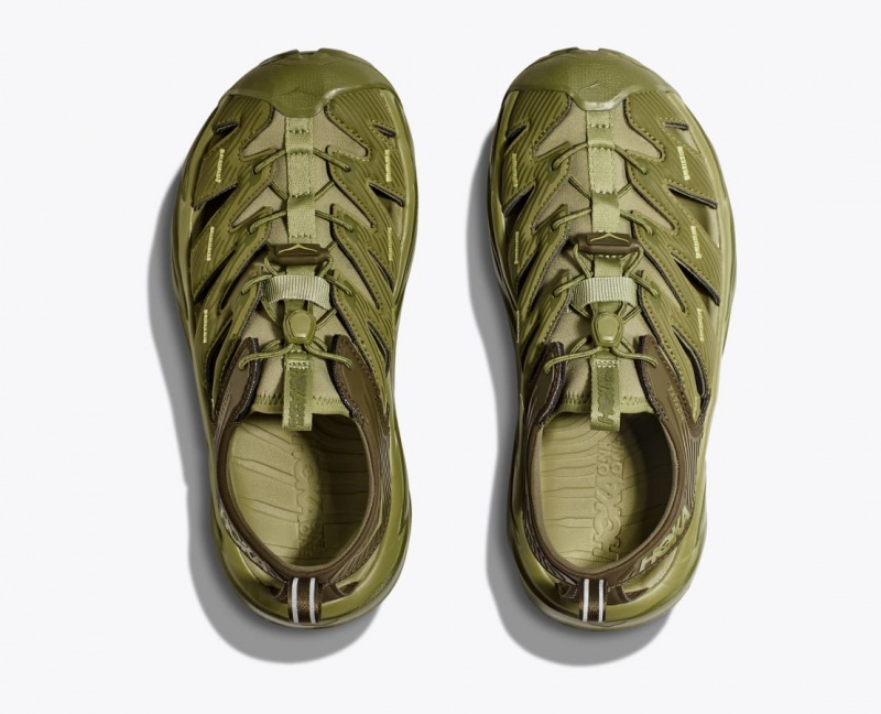 Olive Green Men's HOKA Hopara Sandals | DJN823596