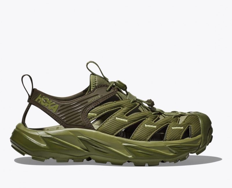 Olive Green Men\'s HOKA Hopara Sandals | DJN823596