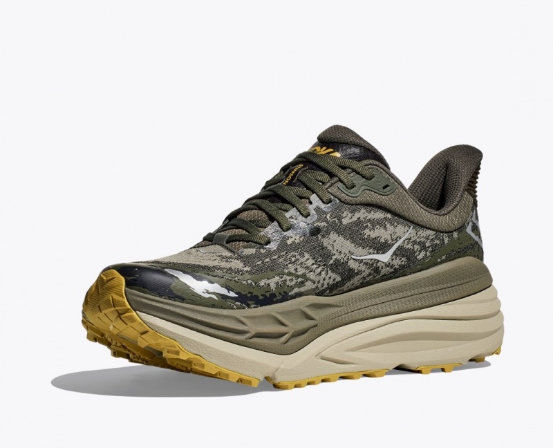 Olive / Black Men's HOKA Stinson 7 Trail Running Shoes | AHG015786