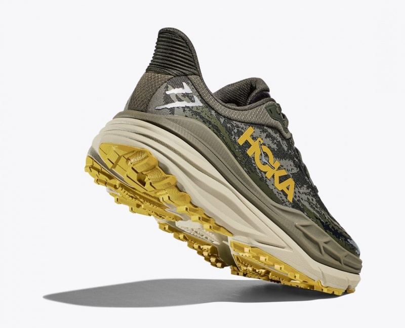 Olive / Black Men's HOKA Stinson 7 Trail Running Shoes | AHG015786