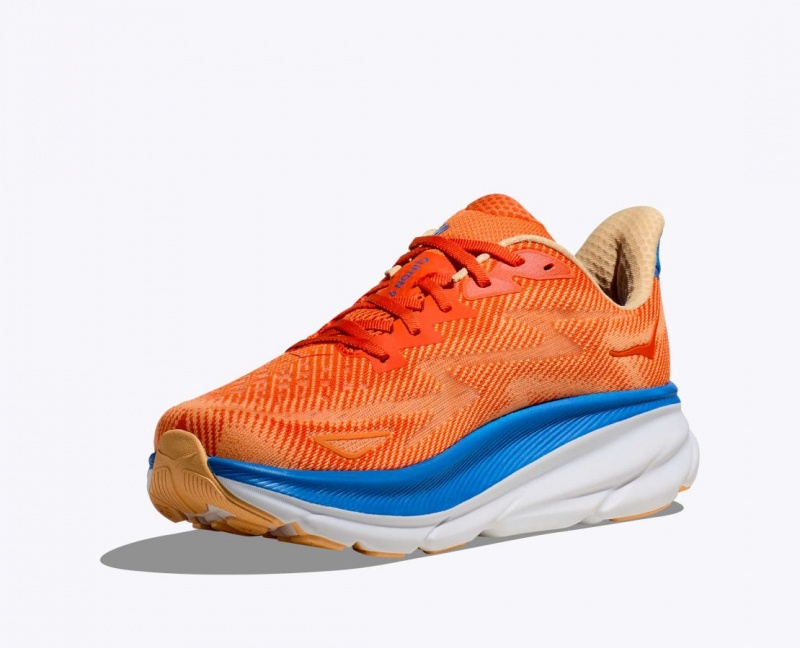 Orange / Blue Men's HOKA Clifton 9 Running Shoes | ETW019427