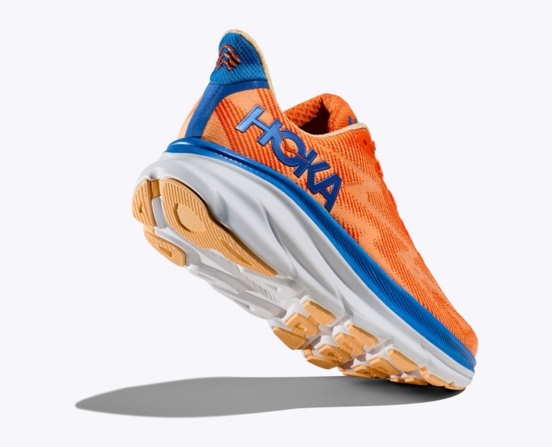 Orange / Blue Men's HOKA Clifton 9 Running Shoes | ETW019427