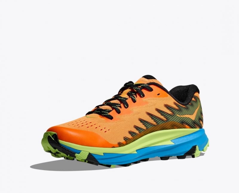 Orange / Green Men's HOKA Torrent 3 Trail Running Shoes | QKX830196