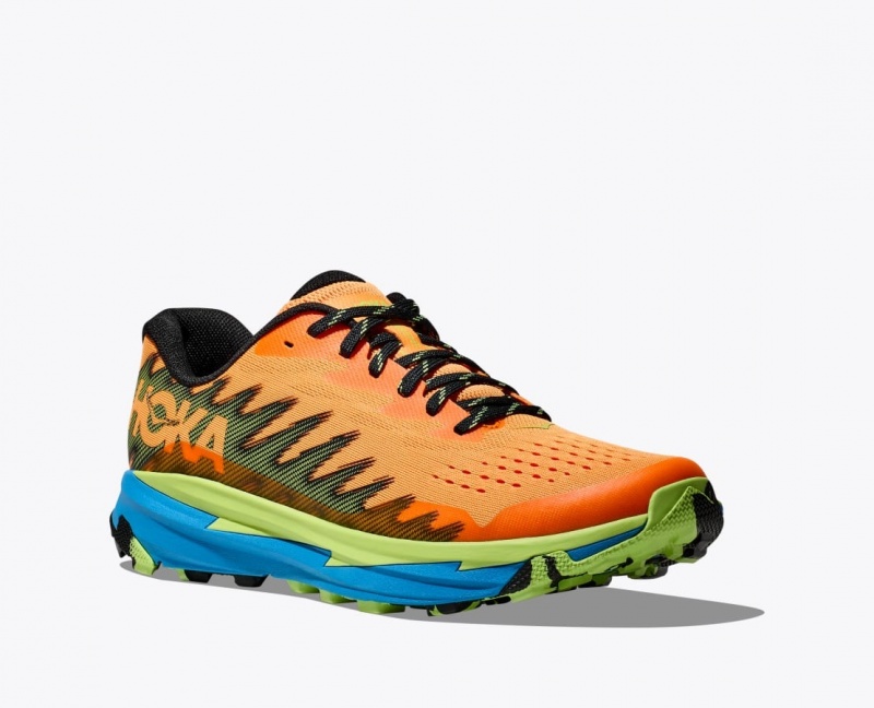 Orange / Green Men's HOKA Torrent 3 Trail Running Shoes | QKX830196