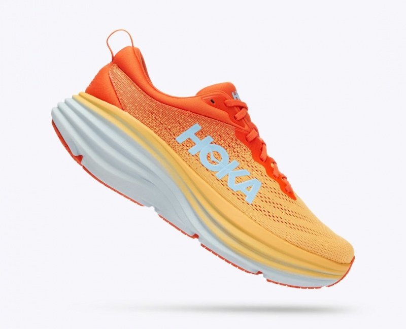 Orange / Red Men's HOKA Bondi 8 Running Shoes | PGL408713