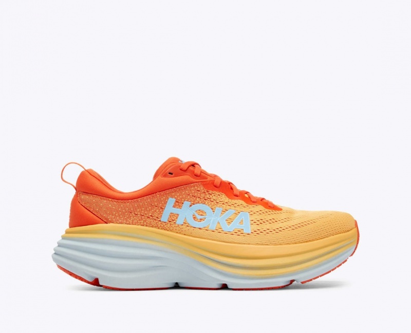 Orange / Red Men\'s HOKA Bondi 8 Running Shoes | PGL408713