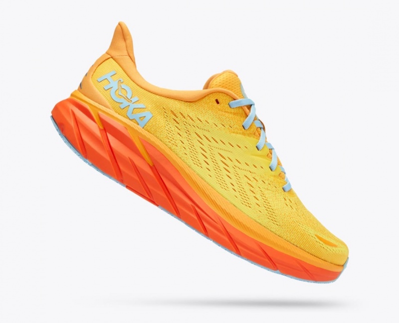 Orange / Yellow Men's HOKA Clifton 8 Running Shoes | YPG520763