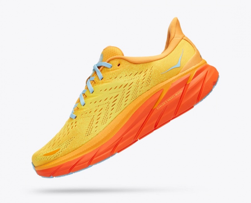 Orange / Yellow Men's HOKA Clifton 8 Running Shoes | YPG520763