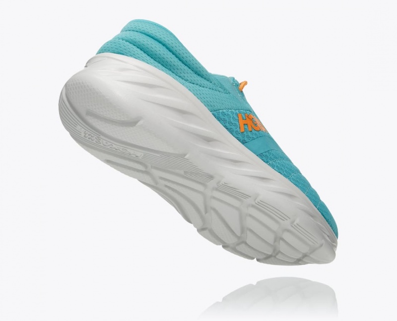 Turquoise / White Men's HOKA Ora Recovery 2 Slip On Shoes | LVB401837