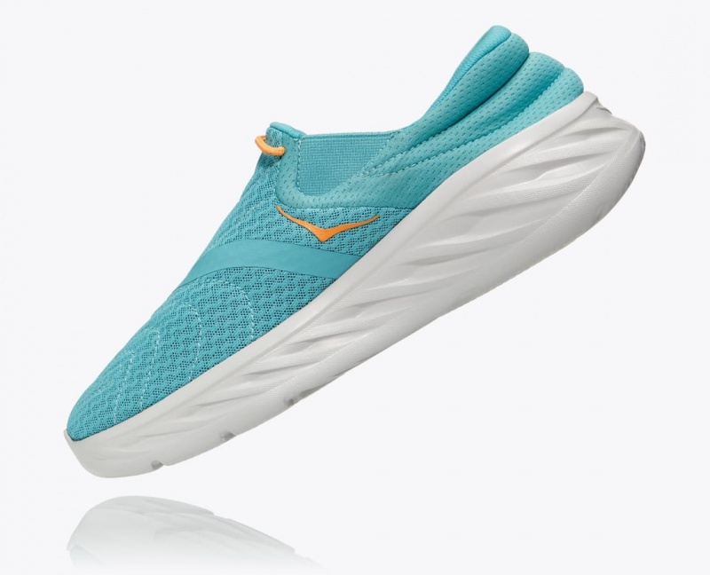 Turquoise / White Men's HOKA Ora Recovery 2 Slip On Shoes | LVB401837