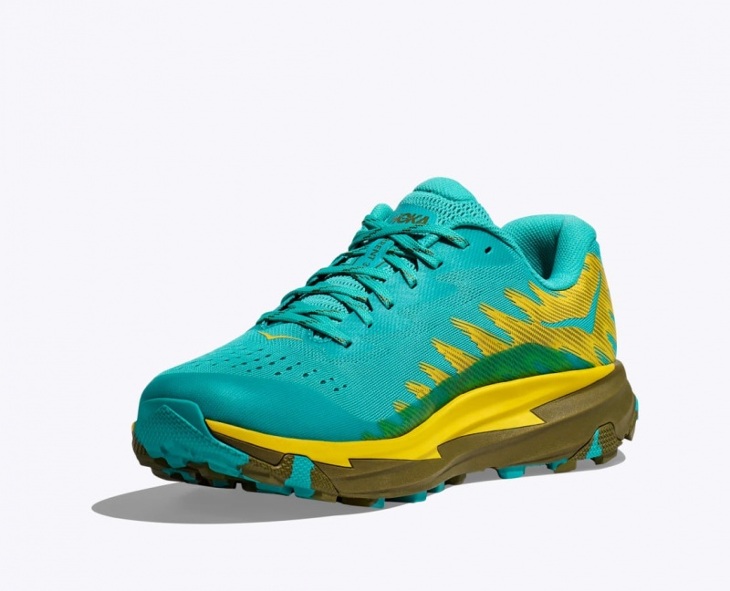 Turquoise / Yellow Men's HOKA Torrent 3 Trail Running Shoes | ZIS017683