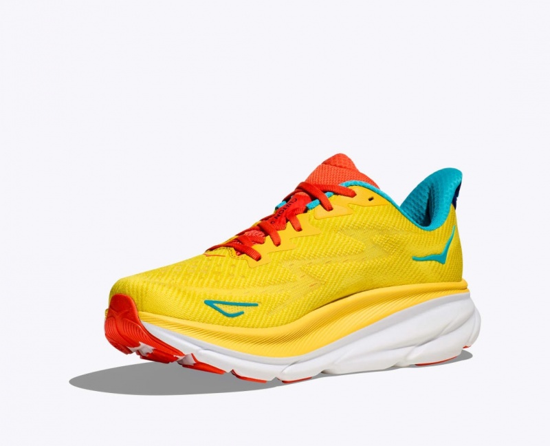 Yellow Men's HOKA Clifton 9 Running Shoes | WUZ841907